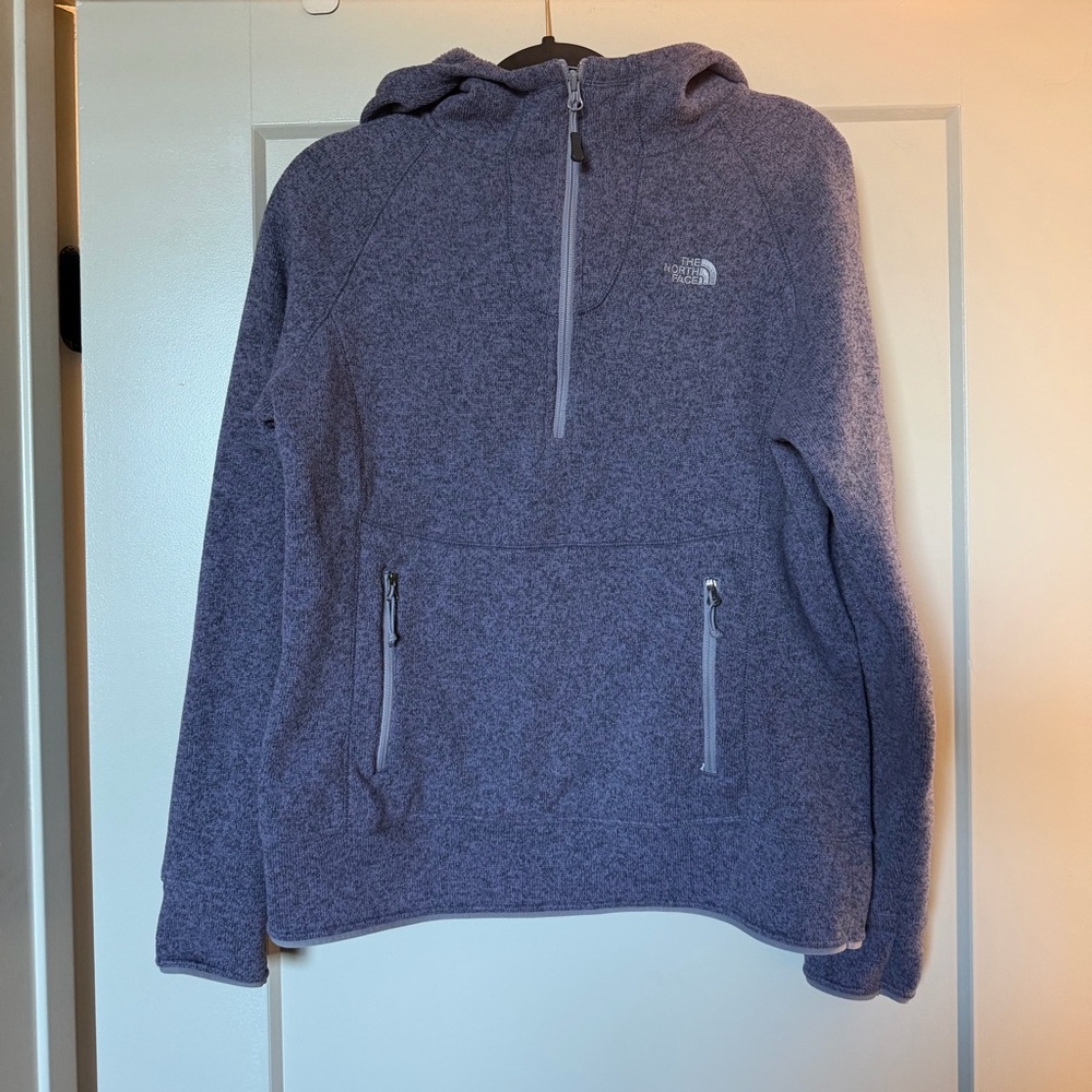 The North Face Heathered Lavender Zip-Up Hoodie Sweater